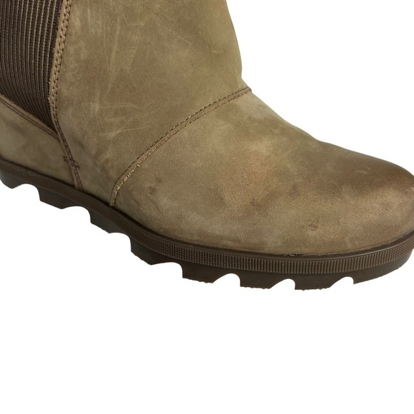 Sorel Joan of Arctic Wedge II Chelsea Boot Waterproof Suede Tan Size 11 - Picture 10 of 10